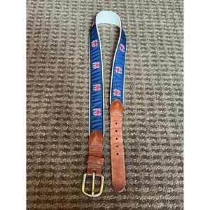 🦀Leather Man Ltd. Belt with crab print. Size 30. Gold Brass buckle. GUC!🦀